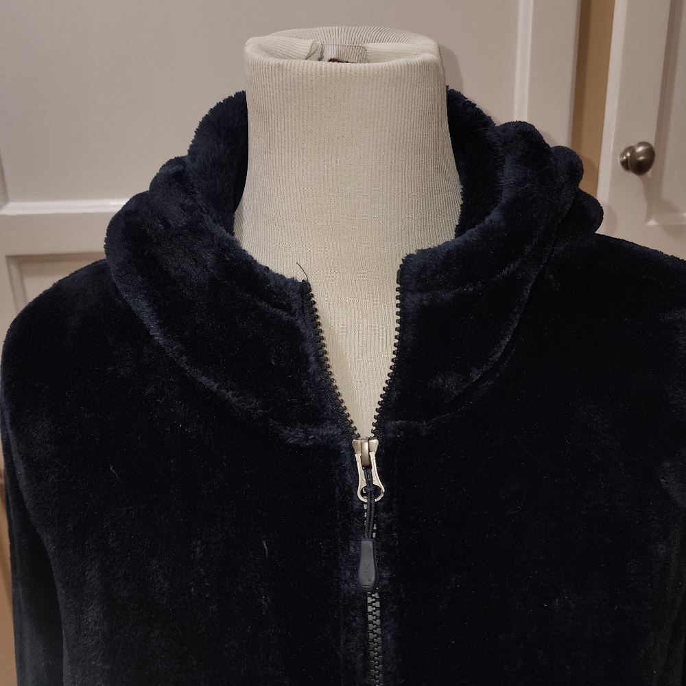 32° HEAT Women's Cozy Navy Blue Fleece Zip-Up Hoodie - Picture 3 of 12